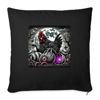 Horror Zombie Chicken Easter Egg Creepy Demon - Sofa pillowcase 17,3'' x 17,3'' (45 x 45 cm) - black - Front