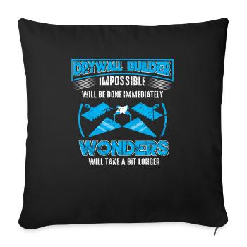 Drywall Saying Funny Construction Craftsman Plaster - Sofa pillowcase 17,3'' x 17,3'' (45 x 45 cm) - black - Front