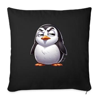 Skeptical Naughty Penguin Cartoon - Sofa pillowcase 17,3'' x 17,3'' (45 x 45 cm) - black - Front