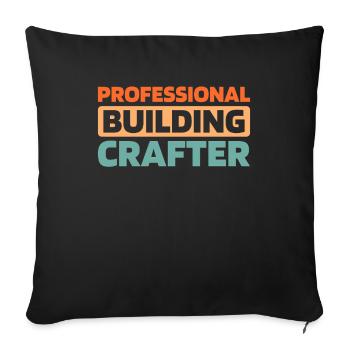 Construction worker - Sofa pillowcase 17,3'' x 17,3'' (45 x 45 cm) - black - Front
