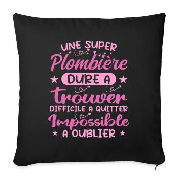 A Super Plumber - Plumber Gift - Sofa pillowcase 17,3'' x 17,3'' (45 x 45 cm) - black - Front