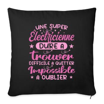 A Super Electrician - Electrician Gift - Sofa pillowcase 17,3'' x 17,3'' (45 x 45 cm) - black - Front