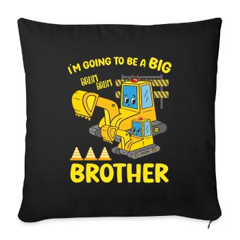 Excavator Child Ready va devenir un grand frère - Housse de coussin décorative 45 x 45 cm - noir - Devant