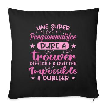 A Super Programmer - Programmer Gift - Sofa pillowcase 17,3'' x 17,3'' (45 x 45 cm) - black - Front
