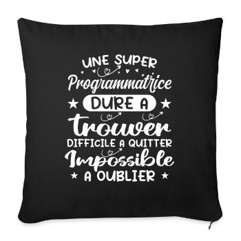 A Super Programmer - Programmer Gift - Sofa pillowcase 17,3'' x 17,3'' (45 x 45 cm) - black - Front