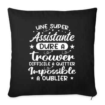 A Super Assistant - Assistant Gift - Sofa pillowcase 17,3'' x 17,3'' (45 x 45 cm) - black - Front