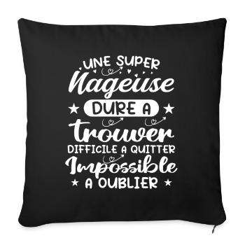Une Super Nageuse - Cadeau nageuse - Housse de coussin décorative 45 x 45 cm - noir - Devant