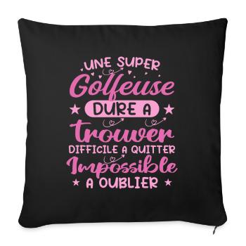 A Super Golfer - Golfer Gift - Sofa pillowcase 17,3'' x 17,3'' (45 x 45 cm) - black - Front
