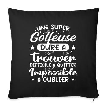 A Super Golfer - Golfer Gift - Sofa pillowcase 17,3'' x 17,3'' (45 x 45 cm) - black - Front