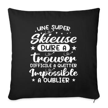 A Super Skier - Skier Gift - Sofa pillowcase 17,3'' x 17,3'' (45 x 45 cm) - black - Front