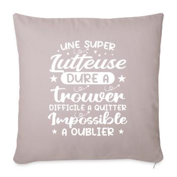 Une Super Lutteuse - Cadeau lutteuse - Housse de coussin décorative 45 x 45 cm - taupe clair - Devant