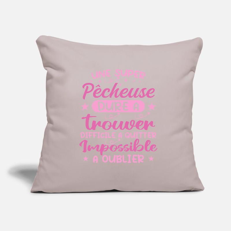 Une Super Pêcheuse - Cadeau pecheuse Housse de coussin décorative 45 x 45 cm