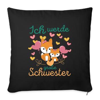 Big sister again soon: Foxes announce in 2026 - Sofa pillowcase 17,3'' x 17,3'' (45 x 45 cm) - black - Front