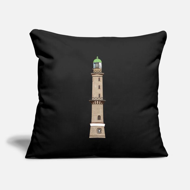 Lighthouse Warnemünde without text, Baltic Sea Sofa pillowcase 17,3'' x 17,3'' (45 x 45 cm)