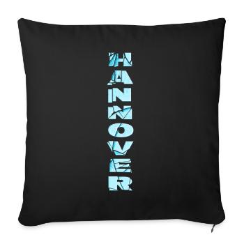 Hanover Germany City Font Skyline Home - Sofa pillowcase 17,3'' x 17,3'' (45 x 45 cm) - black - Front