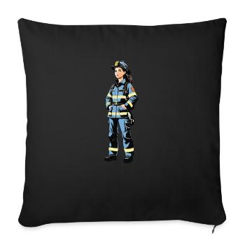 Firefighter - Profession Design Sticker - Sofa pillowcase 17,3'' x 17,3'' (45 x 45 cm) - black - Front