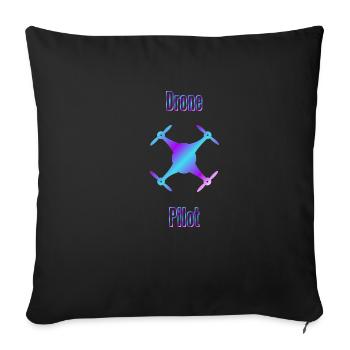Drone drones drone quadrocopter gift - Sofa pillowcase 17,3'' x 17,3'' (45 x 45 cm) - black - Front