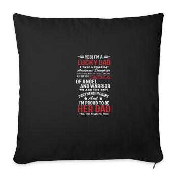 Oui, je suis un père heureux, j’ai un - Housse de coussin décorative 45 x 45 cm - noir - Devant