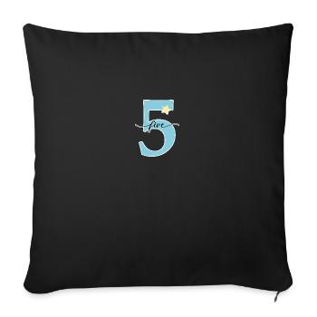 4th Birthday Five Years - Sofa pillowcase 17,3'' x 17,3'' (45 x 45 cm) - black - Front