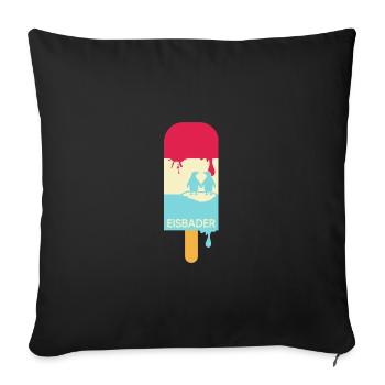 Eisbader Eiszeit im Eisbad - Sofakissenbezug 45 x 45 cm - Schwarz - Vorne