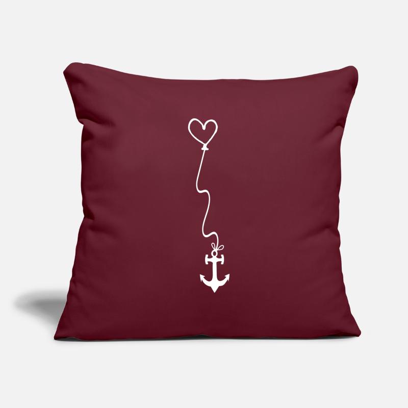 Anchor with heart on rope - wind force easterly storm Sofa pillowcase 17,3'' x 17,3'' (45 x 45 cm)