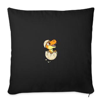 Mignon bébé Dino Dinosaure - Housse de coussin décorative 45 x 45 cm - noir - Devant