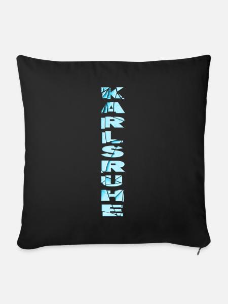 Karlsruhe Deutschland Stadt Schrift Skyline Heimat - Sofakissenbezug 45 x 45 cm - Schwarz