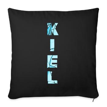 Kiel Germany City Font Skyline Home - Sofa pillowcase 17,3'' x 17,3'' (45 x 45 cm) - black - Front