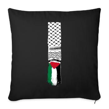 Palestinian scarf - Sofa pillowcase 17,3'' x 17,3'' (45 x 45 cm) - black - Front