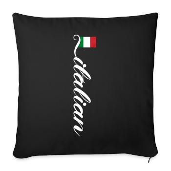 Italy - Sofa pillowcase 17,3'' x 17,3'' (45 x 45 cm) - black - Front