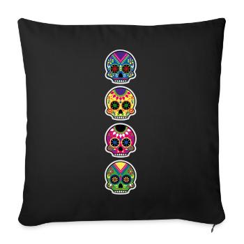Happy and free The skulls players - Sofa pillowcase 17,3'' x 17,3'' (45 x 45 cm) - black - Front