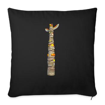 Totem pole - Sofa pillowcase 17,3'' x 17,3'' (45 x 45 cm) - black - Front