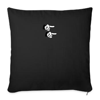 pointing finger / Zeigefinger (3c) - Sofa pillowcase 17,3'' x 17,3'' (45 x 45 cm) - black - Front