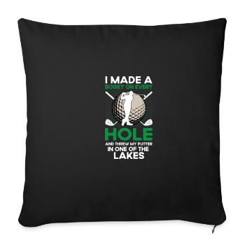 Citations Golfclub Golferloch en un - Housse de coussin décorative 45 x 45 cm - noir - Devant