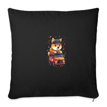 Chien japonais Shiba Inu de profession, - Housse de coussin décorative 45 x 45 cm - noir - Devant