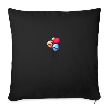 Balloon hearts also for children and birthdays - Sofa pillowcase 17,3'' x 17,3'' (45 x 45 cm) - black - Front