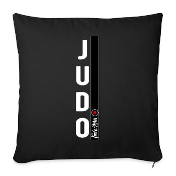 Dojo de gymnase ceinture noire de judo arts martiaux - Housse de coussin décorative 45 x 45 cm - noir - Devant