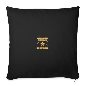 Kollege Abschiedsgeschenk Kollegin Aurelio - Sofakissenbezug 45 x 45 cm - Schwarz - Vorne