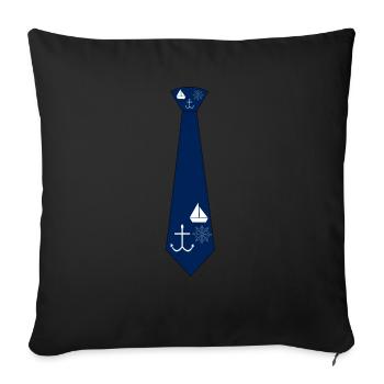 Tie with maritime design - Sofa pillowcase 17,3'' x 17,3'' (45 x 45 cm) - black - Front