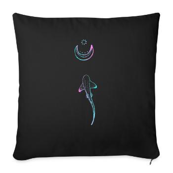 Maori Shark Moon Tattoo - Gift Idea - Sofa pillowcase 17,3'' x 17,3'' (45 x 45 cm) - black - Front
