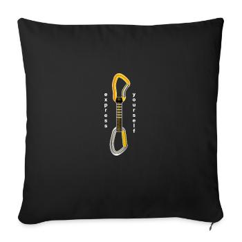 alpinist climb alpine carabiner climbing rope - Sofa pillowcase 17,3'' x 17,3'' (45 x 45 cm) - black - Front