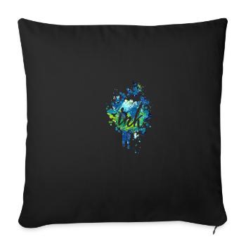 Blob d'encre couleur - Design Premium - Housse de coussin décorative 45 x 45 cm - noir - Devant