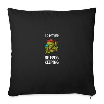 Frog Toad Jungle Jungle Gift - Sofa pillowcase 17,3'' x 17,3'' (45 x 45 cm) - black - Front