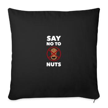 Cadeau de sensibilisation aux allergies et aux noix - Housse de coussin décorative 45 x 45 cm - noir - Devant