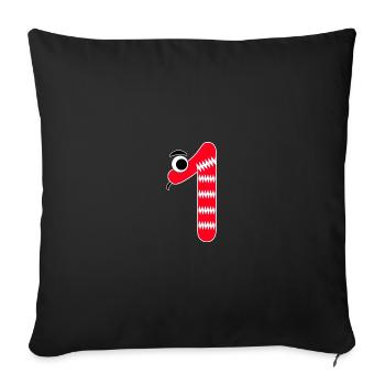 Number 1 Snake Red Kids - Sofa pillowcase 17,3'' x 17,3'' (45 x 45 cm) - black - Front
