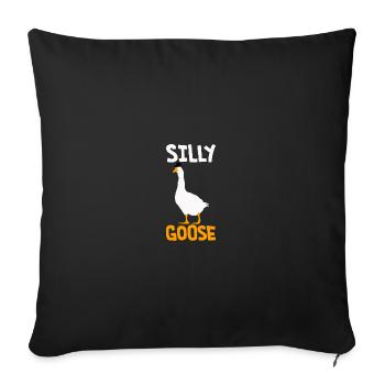 Oie idiote avec un chapeau - Housse de coussin décorative 45 x 45 cm - noir - Devant