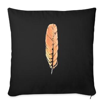 Big Feather Orange Hand-drawn (Red Kite) - Sofa pillowcase 17,3'' x 17,3'' (45 x 45 cm) - black - Front