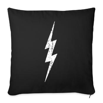 Lightning - Lightning Bolt - distressed - Sofa pillowcase 17,3'' x 17,3'' (45 x 45 cm) - black - Front