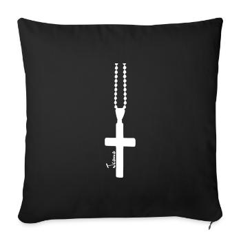 christian christianity belief cross - Sofa pillowcase 17,3'' x 17,3'' (45 x 45 cm) - black - Front