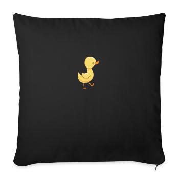 Entchen mit roten Bäkchen - Sofakissenbezug 45 x 45 cm - Schwarz - Vorne